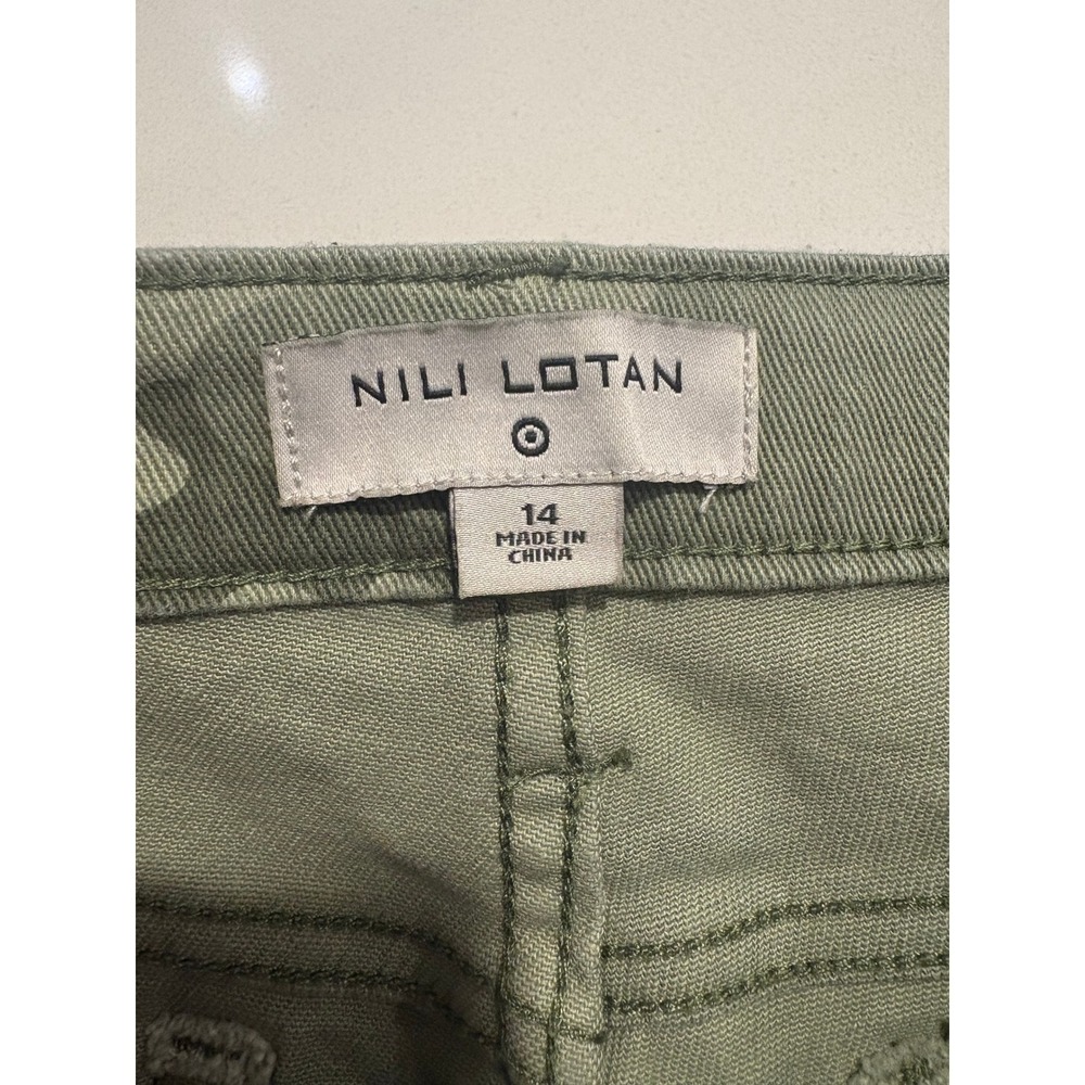 Nili Lotan x Target Camo Print High Rise Pants Green Camouflage Size 14 - Picture 3 of 9
